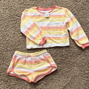 Striped Kids Set - Pink, Yellow, White